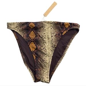SKIMS SWIM HIGH LEG BIKINI BOTTOM DESERT SNAKE PRINT Medium NWT
